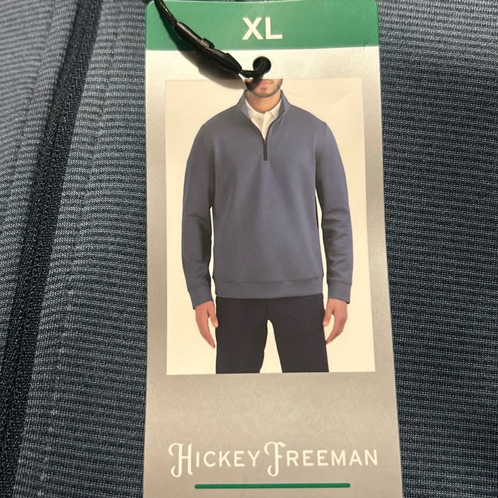 Hickey Freeman 1/4 Zip Pullover Blue Size XL NWT